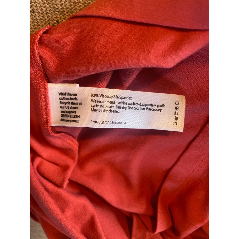 Eileen Fisher Knee Length Cap Sleeve Dress Coral Small Summer NWT - Picture 5 of 5